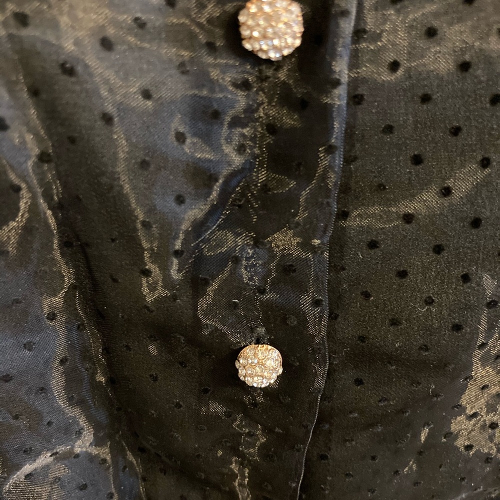 Forever 21 Collared Sheer Polkadot Button Down - image 5